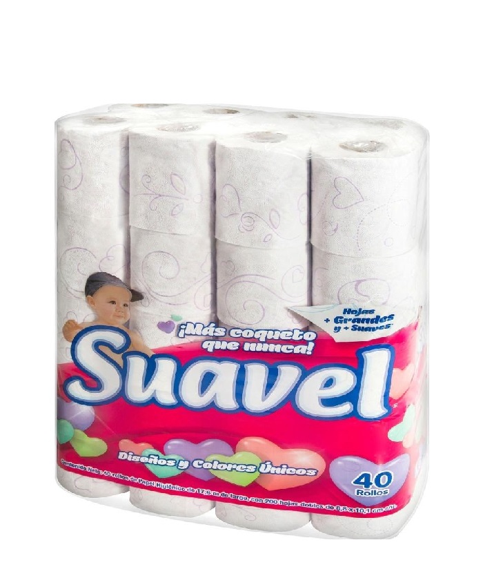 Papel Higiénico 40 Rollos 213 Hojas Dobles Suavel 1 pza