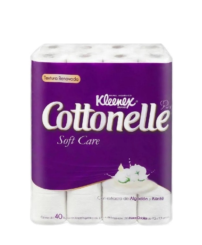 Papel Higiénico Cottonelle 40 Rollos 180 Dobles Kleenex 1 pza