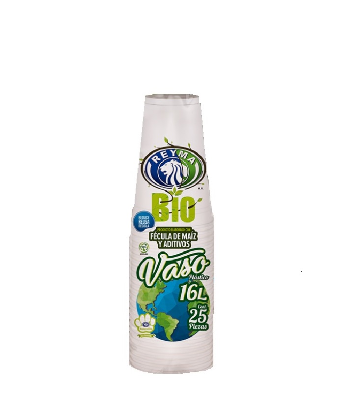 Vaso Plastico 16 L Biodegradable C/25 Reyma 1 Paq