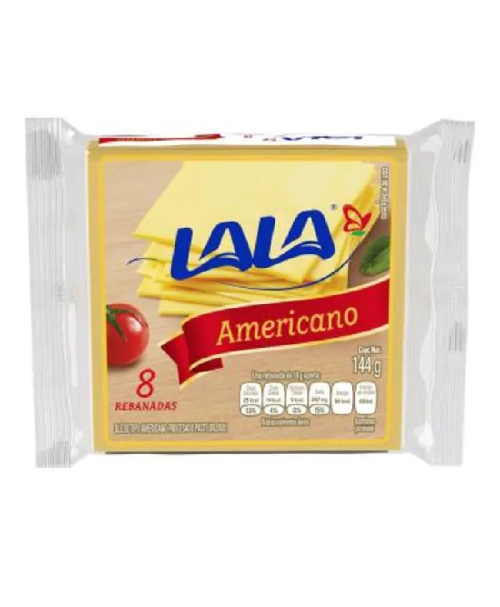 Queso Americano 8 Rebanadas Lala 144 g